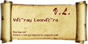 Váray Leonóra névjegykártya